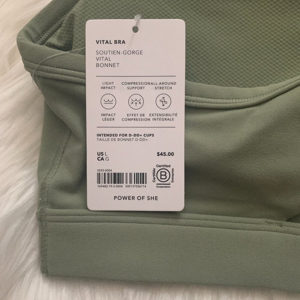 ATHLETA Vital Sports Bra in Olive Sz LARGE (D-DD CUPS) - Picture 3 of 3